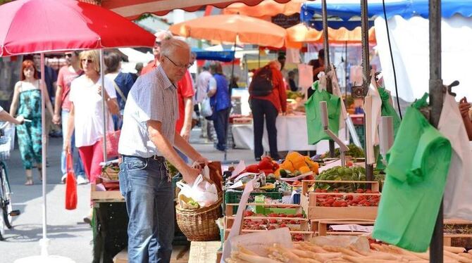 Der Reutlinger Wochenmarkt.