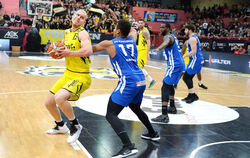 Robertas Grabauskas (links) und die Tigers Tübingen. FOTO: PIETH