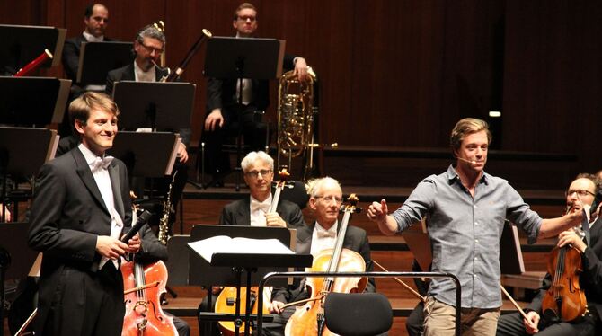 Er machte mit der Philharmonie den Konzert-Check: Tobias Krell alias »Checker Tobi« in der Stadthalle. FOTO: VARADY Er machte mit der Philharmonie den Konzert-Check: Tobias Krell alias »Checker Tobi« in der Stadthalle. FOTO: VARADY