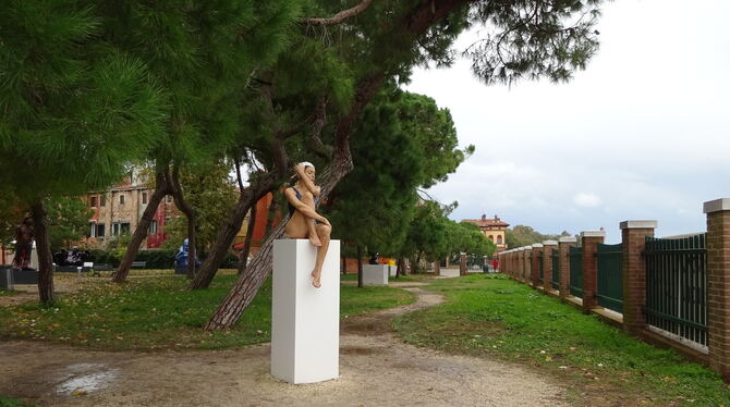 Skulptur von Carole A. Feuerman, ausgestellt in Venedig. FOTO: LISKE Skulptur von Carole A. Feuerman, ausgestellt in Venedig. FOTO: LISKE