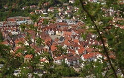 Bad Urach Blick voom Hanner Felsen aus