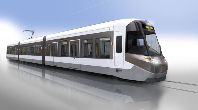 Tram Trains wie dieser werden auf den Strecken der Regionalstadtbahn Neckar-Alb unterwegs sein. Ob sie auch in Pfullingen unterw Tram Trains wie dieser werden auf den Strecken der Regionalstadtbahn Neckar-Alb unterwegs sein. Ob sie auch in Pfullingen unterw