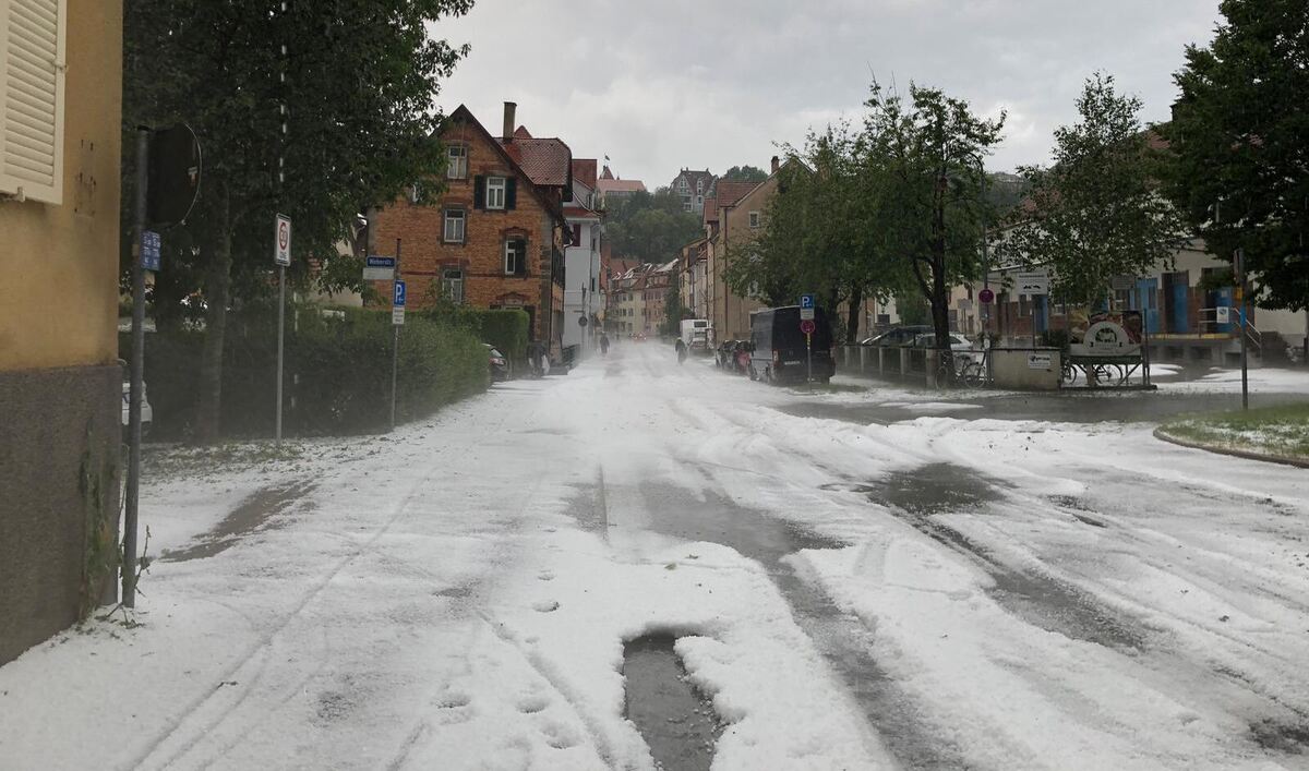 Hagelschauer in Tübingen