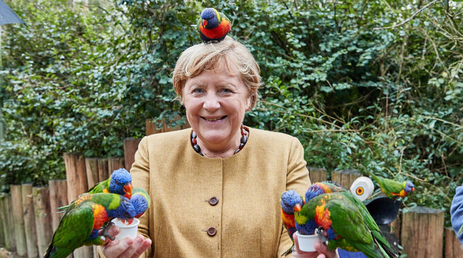 Bundeskanzlerin Angela Merkel besucht den Vogelpark Marlow