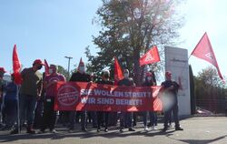 Protest gegen den geplanten Stellenabbau bei Walter in Tübingen. FOTO: BERNKLAU
