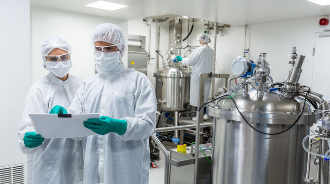 Blick in die Produktion von Curevac in Tübingen.  FOTO: CUREVAC
