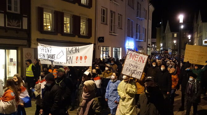 Corona-Demonstration Reutlingen Fenruar 2022