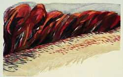 Heiner Bauschert: »Herbstbaumgruppe«, 1984, Holzschnitt.  FOTO: PFEIFFER