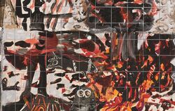 HAP Grieshabers Entwurf zur Mitteltafel des »Weltgerichts«. Das Triptychon erarbeitete er 1970 für den Sitzungssaal des Verteidi