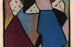 Margarete Oehm: »ohne Titel (drei Figuren)«, Pastell, Ausschnitt.  FOTO: PFEIFFER