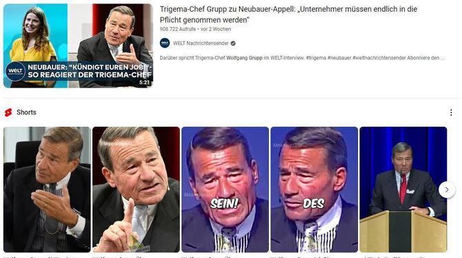 Zitate von Trigema-Chef Wolfgang Grupp kommen im Internet gut an.