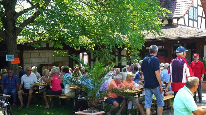 Die Besucher des Höflesfests ließen es sich im Schatten gut gehen. FOTO: STRAUB Die Besucher des Höflesfests ließen es sich im Schatten gut gehen. FOTO: STRAUB