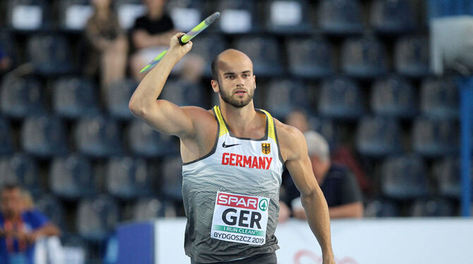 Julian Weber will es laufen lassen, um die 90 Meter zu knacken.  FOTO: DURAND/WITTERS