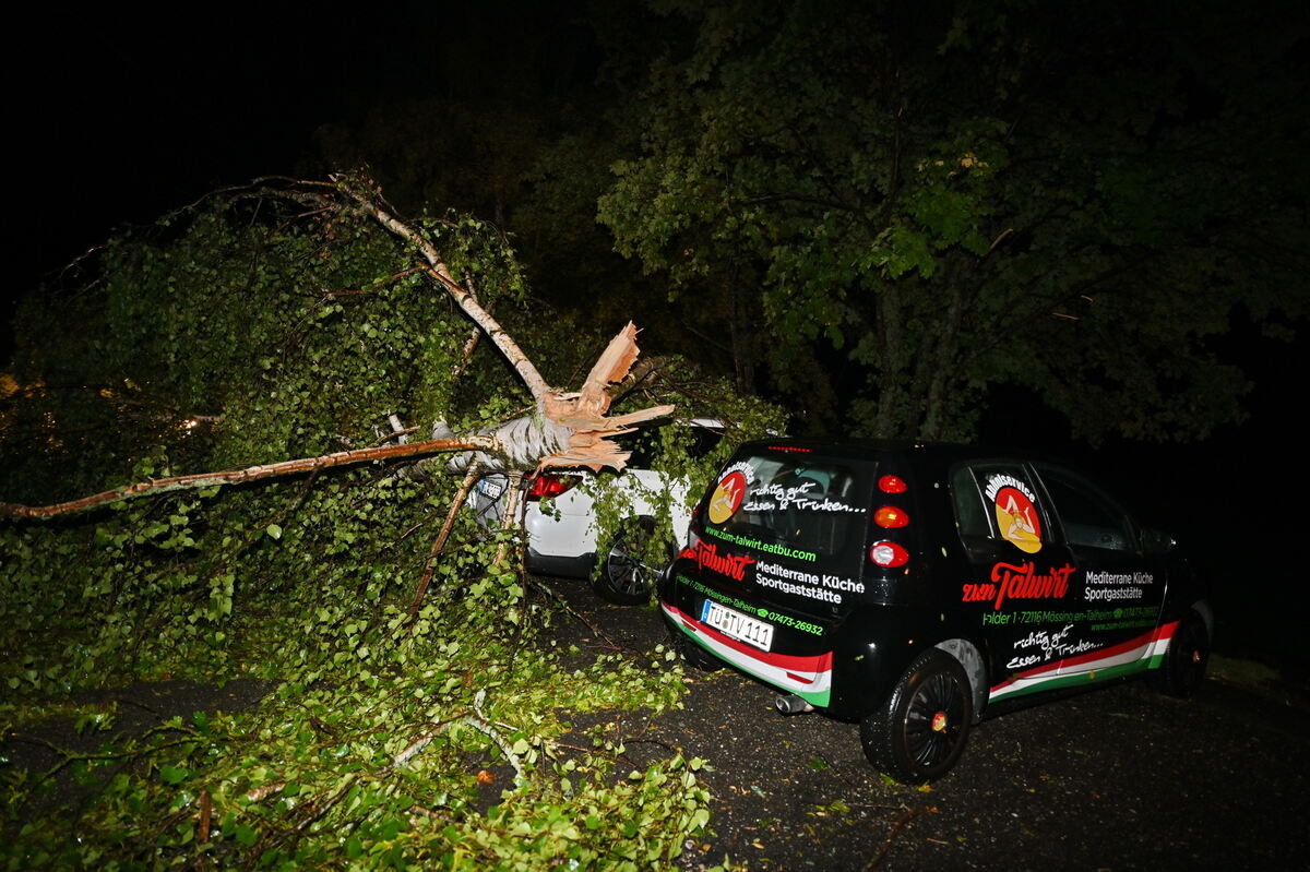 Birke begräbt in der Sportheimgastätte vier Autos in Talheim FOTO MEYER 5040