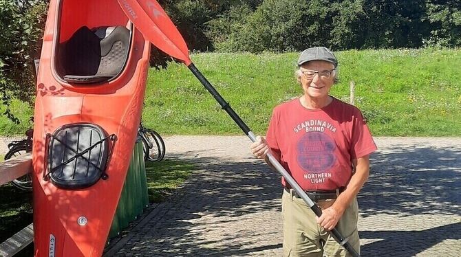 Volker Steinmaier im Seglerhafen Kloster auf Hiddensee. FOTO: PRIVAT Volker Steinmaier im Seglerhafen Kloster auf Hiddensee. FOTO: PRIVAT