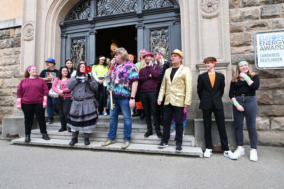 Sturm auf das Reutlinger Landratsamt. Sturm auf das Reutlinger Landratsamt.