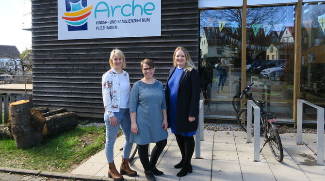 Arche Kinder- und Familienzentrum Pliezhausen Initiative Finanzierung Julia Schäufele, Alice Rein und Julia Kling (von links) halten viel vom Konzept der Kinder- und Familienzentren. Damit es die Ar