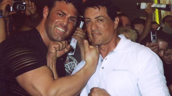 Holger KImmerle mit Sylvester Stallone. Foto: Privat