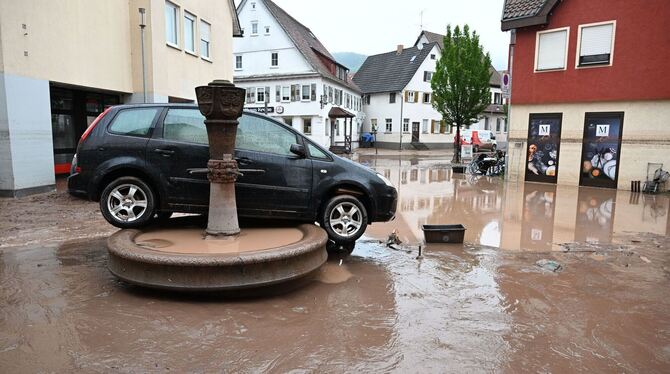 Hochwasser in Baden-Württemberg - Rudersberg