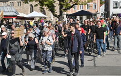 Nur sehr wenige Jugendliche waren im Demo-Zug der Fridays-for-Future-Bewegung in Reutlingen auszumachen.  