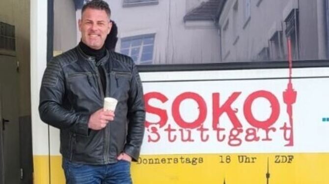 Holger Kimmerle aus Rommelsbach bei den Dreharbeiten für »Soko Stuttgart«