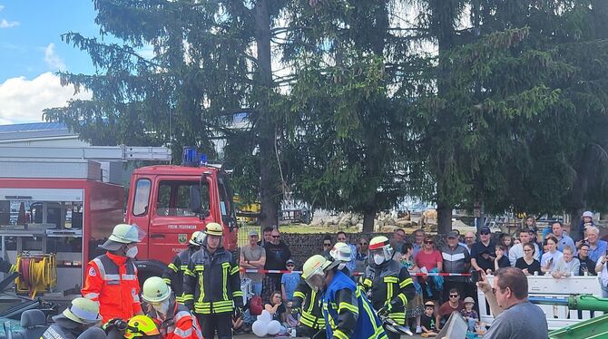 Leistungsschau Bei der Leistungsschau in Pliezhausen zeigten Feuerwehrleute im Juni 2024 ihr Können. Wegen der angespannten Haushaltslage muss