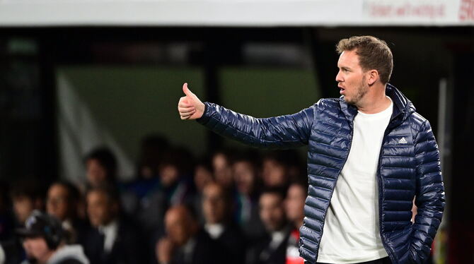 Die verspielte Führung gegen Italien sei wichtig für die Entwicklung, meint Bundestrainer Julian Nagelsmann. FOTO: GROOTHUIS/WIT Die verspielte Führung gegen Italien sei wichtig für die Entwicklung, meint Bundestrainer Julian Nagelsmann. FOTO: GROOTHUIS/WIT
