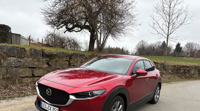 Kompakter und sparsamer Benziner: der Mazda CX-30 e-Skyactiv G 140. FOTOS: KREPPENHOFER