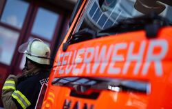 Feuerwehrmann steht neben einem Feuerwehrauto (Symbolbild)