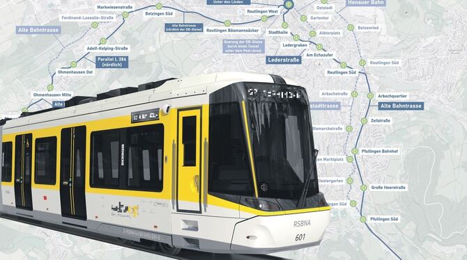 Regional-Stadtbahn, TramTrains, Reutlingen, Trassenführung