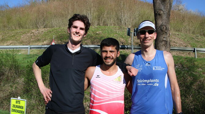 Bad Urach Parkrun Jubiläumslauf In Bad Urach Neuling, aber erfahrener Parkrun-Läufer ist Ben Drysdale (links) aus London, der beim Jubiläumslauf als dritter du