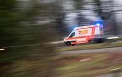Ein Rettungswagen mit Blaulicht