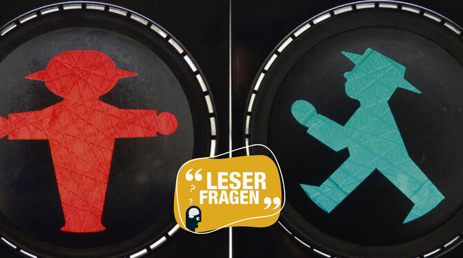 Die typischen Ampelmännchen, wie sie in der ehemaligen DDR installiert wurden, sind jetzt auch im Reutlinger Straßenverkehr eing