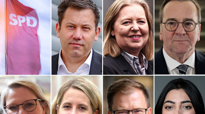 lbn, brb, Bundesregierung, Kabinett, Parteien, Personalien Das geplante Minister-Tableau der SPD: Der designierte Vizekanzler und SPD-Parteichef Lars Klingbeil , Bärbel Bas , Boris Pistor