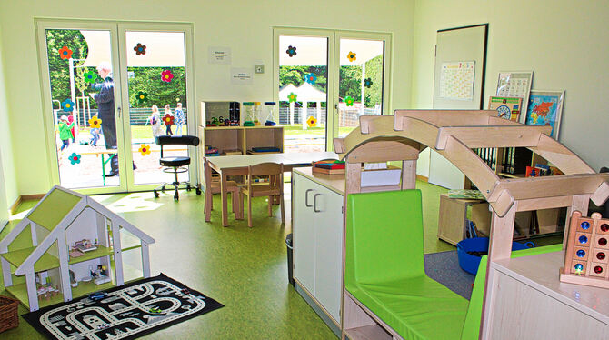 Hell und freundlich sind die Räume im Gebäude der Kinderkiste Rommelsbach