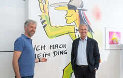 Alt-Bundespräsident Christian Wulff (rechts) hat zusammen mit Tübingens Oberbürgermeister Boris Palmer die Udo-Lindenberg-Ausste