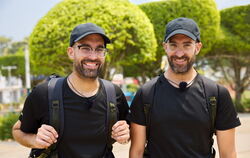 Timo (links) und Timo Marcus hatten trotz einiger Strapazen ihren Spaß beim "Wettlauf um die Welt".