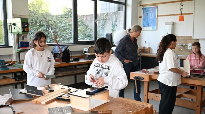Schule, Lichtenstein, Projekt Mädchen und Jungs werkeln gemeinsam an der Lichtensteiner Grundschule. Das und weitere Angebote macht ein Programm für mehr Bild