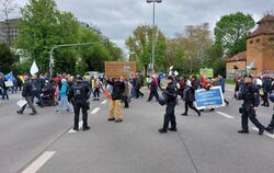 Vom Festplatz Bösmannsäcker durch Betzingen und retour: Die GfD-Demonstration erreichte ihr eigentliches Ziel  im April nicht.  