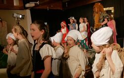 Schneewittchen und ihre Zwerge spielten, tanzten und sangen am Wochenende auf der Bühne im Gönninger Gemeindehaus zusammen mit R