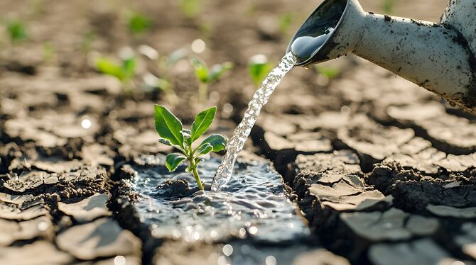 water, plant, growth, soil, drought, nature, environment, gardening, agriculture, sustainability, life, green, ecology, nurturin Regen ist in den vergangenen Wochen selten. Pflanzen stehen dadurch vermehrt unter Druck.