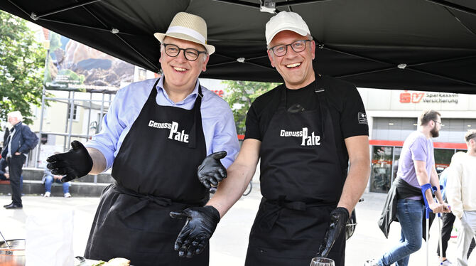 Barbeque OB Thomas Keck und Finanzbürgermeister Roland Wintzen waren ein gut eingespieltes Team.