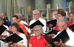 Der Kammerchor Reutlingen bei seinem Konzert in der Stadtbibliothek.