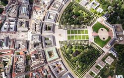 Luftbild Innenstadt Karlsruhe mit Schloss