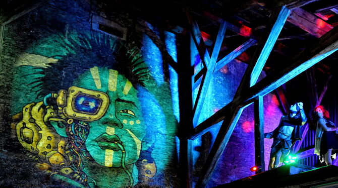 Kulturnacht, Installation »Carpe Noctem«: Installationen wie diese mit Popkultur-Bezügen begeisterten bei der Reutlinger Kulturnacht 2019 im Zeughaus bei