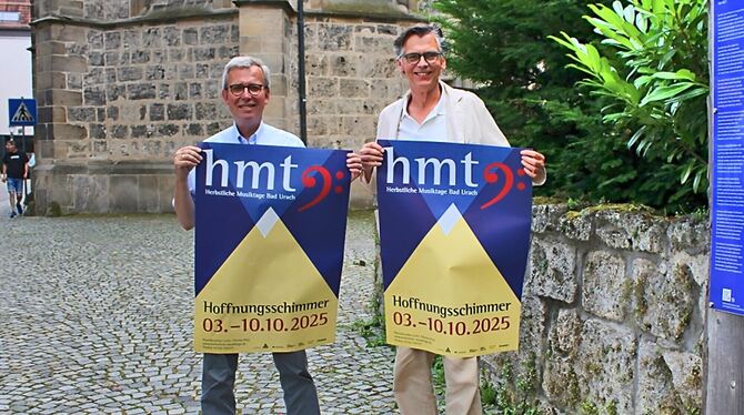 Thomas Braun (links) und Florian Prey präsentieren stolz die 45. Herbstlichen Musiktage Bad Urach Thomas Braun (links) und Florian Prey präsentieren stolz die 45. Herbstlichen Musiktage Bad Urach