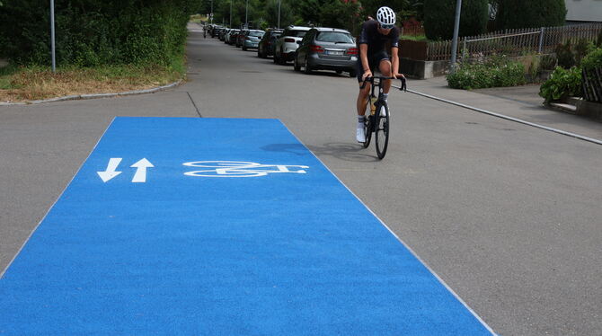 Als Fahrradstraße eingerichtet: Die Stadt Pfullingen hat einen weiteren Teil ihres Mobilitätskonzepts 2035 umgesetzt.