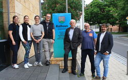 Das Festschrift-Team (von links): Desiree Krause-Weber, Lucia Kaufmann, Carolin Zeller, Timo Hoffmann, Werner Christner, Roland 