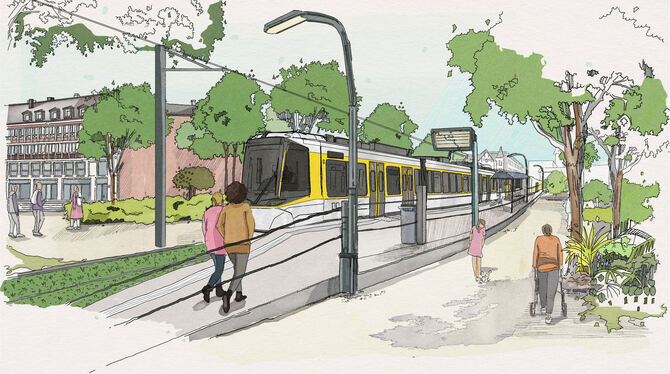 Regional-Stadtbahn Visualisierung Innenstadt Sowohl Planungs- als auch Baukosten sind in den Prognosen seit 2016 deutlich höher geworden.