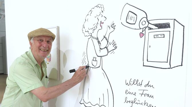 Peter Gaymann im Neuen Kunstmuseum Tübingen.
